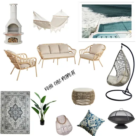 Boho chic outdoor space near the sea Interior Design Mood Board by nicola harvey on Style Sourcebook