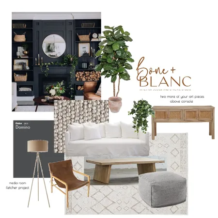 fletcher project - media room Interior Design Mood Board by bone + blanc interior design studio on Style Sourcebook