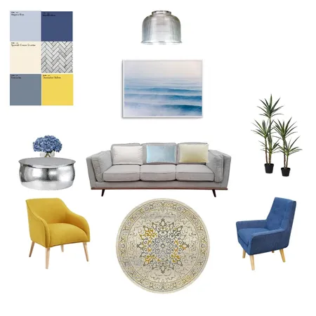 living room blue-yellow-off white Interior Design Mood Board by michalpreiss on Style Sourcebook