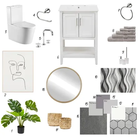 Sample Board Water Closet Interior Design Mood Board by asmaath on Style Sourcebook