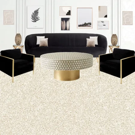 Black and Gold Living Room Interior Design Mood Board by fsclinterior on Style Sourcebook