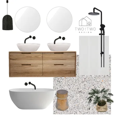 Earthy Bathroom Interior Design Mood Board by Two By Two Design on Style Sourcebook