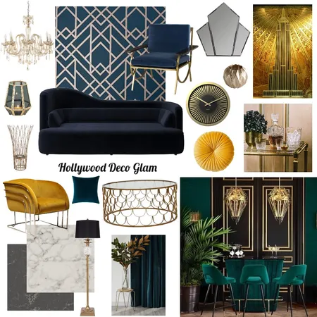 Hollywood Deco Glam Interior Design Mood Board by juleslove on Style Sourcebook