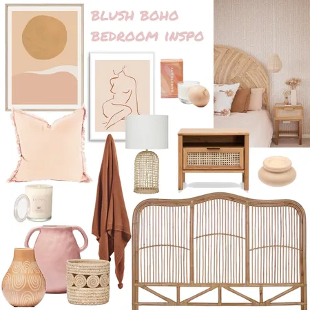 Blush Boho Bedroom Interior Design Mood Board by ellie.hargreaves94 on Style Sourcebook