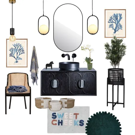 Black Bathroom Interior Design Mood Board by Studio Cloche on Style Sourcebook