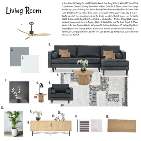 Sample Board - Living Room Interior Design Mood Board by Chantal on Style Sourcebook