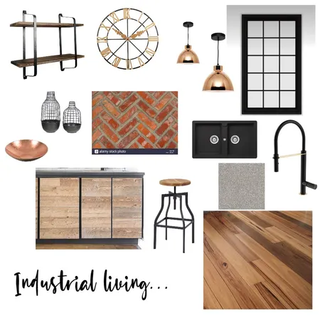 Module 3, Assignment 1 - Industrial mood board Interior Design Mood Board by Chloe Terlaak on Style Sourcebook