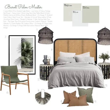 Burnt Palm Master Interior Design Mood Board by SALT SOL DESIGNS on Style Sourcebook