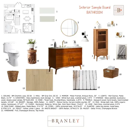 MODULE #9 SAMPLE BOARD - Bathroom Interior Design Mood Board by Cindy S on Style Sourcebook