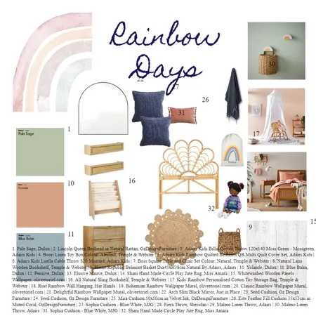 Rainbow Days Interior Design Mood Board by Brooklyn Interior Design on Style Sourcebook