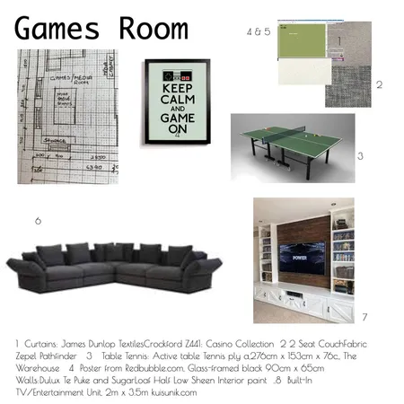 Games Room Interior Design Mood Board by Critique & Create Interiors on Style Sourcebook