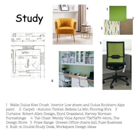 Study Room Interior Design Mood Board by Critique & Create Interiors on Style Sourcebook