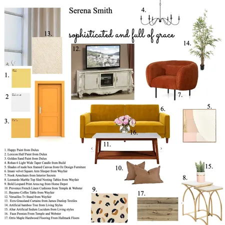 Living Room Sample Board Interior Design Mood Board by House of Serena Smith Designs on Style Sourcebook