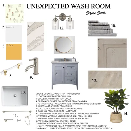 Bathroom Sample Board Serena Smith Interior Design Mood Board by House of Serena Smith Designs on Style Sourcebook