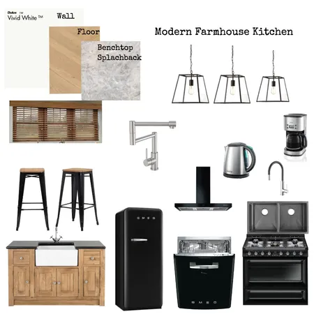 Modern Farmhouse Kitchen Interior Design Mood Board by Vnnjoroge on Style Sourcebook