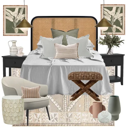 Shades of green Bedroom Interior Design Mood Board by MEGHAN ELIZABETH on Style Sourcebook