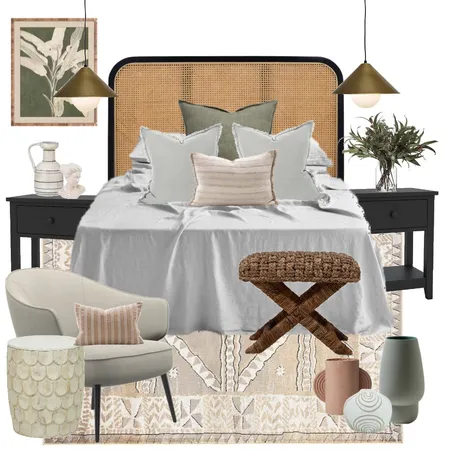 Shades of green Bedroom Interior Design Mood Board by MEGHAN ELIZABETH on Style Sourcebook