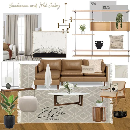 Scandinavian Mid-Century Living room Interior Design Mood Board by EF ZIN Interiors on Style Sourcebook