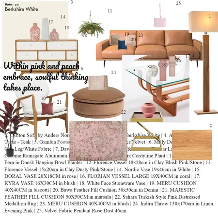 Peach and Pink Cosy Interior Design Mood Board by Deanned on Style Sourcebook