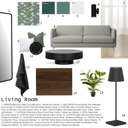 Living Room COMPLETE Interior Design Mood Board by Kelsie on Style Sourcebook