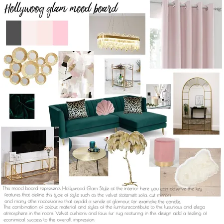 Hollywood glam Interior Design Mood Board by abessonova on Style Sourcebook