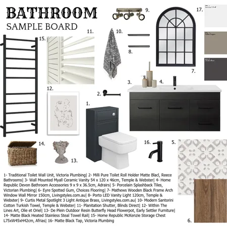 Bathroom- Sample Board Interior Design Mood Board by Katy Mortimer on Style Sourcebook