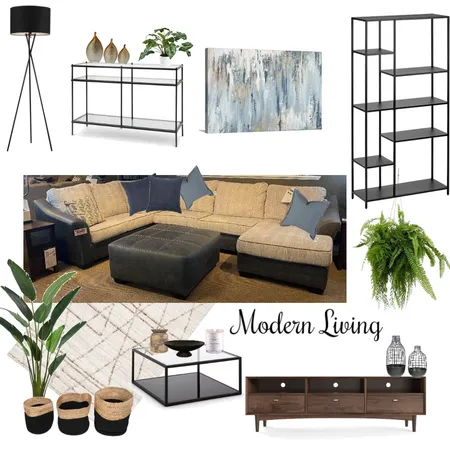 Contemporary Industrial Living Room Interior Design Mood Board by SydneyFranke on Style Sourcebook