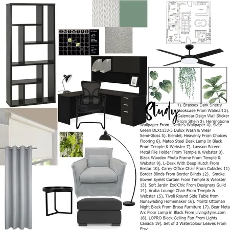 Study Room Sample Board Interior Design Mood Board by baileyjohnston on Style Sourcebook