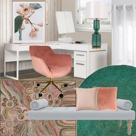 Jane's study - pink and green Interior Design Mood Board by Rosa Vidaic on Style Sourcebook