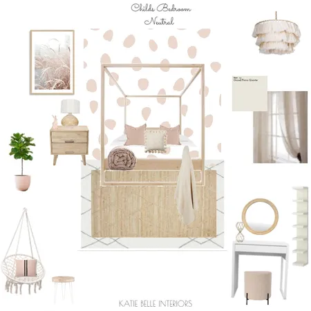 Neutral Girls bedroom Interior Design Mood Board by Katie belle Interiors on Style Sourcebook