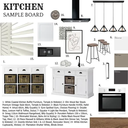 Kitchen- Sample Board Interior Design Mood Board by Katy Mortimer on Style Sourcebook