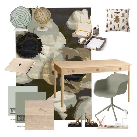 Tranquil Home Office Interior Design Mood Board by Rebecca Jane Interiors on Style Sourcebook