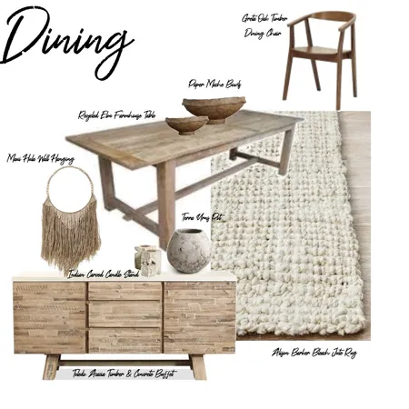 Earthy Dining Space Interior Design Mood Board by Styledbymel on Style Sourcebook