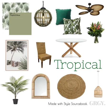 Tropical Interior Design Mood Board by Studio Gregory on Style Sourcebook