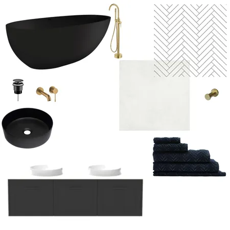 Black bathroom Interior Design Mood Board by chloemcgrory on Style Sourcebook