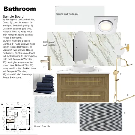 Sample Board - Bathroom Interior Design Mood Board by Davinia Lorretta Design on Style Sourcebook