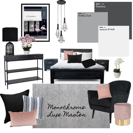 Monochrome Luxe Master Interior Design Mood Board by RobertsonDesigns16 on Style Sourcebook