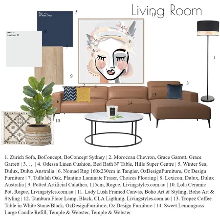 Living Room Interior Design Mood Board by Moo & Myrtle on Style Sourcebook