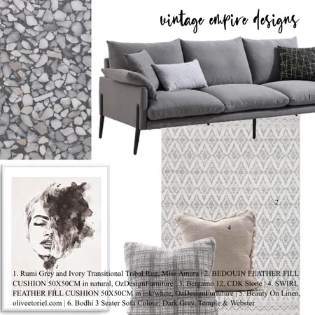 Greys Interior Design Mood Board by Vintage Empire Designs on Style Sourcebook