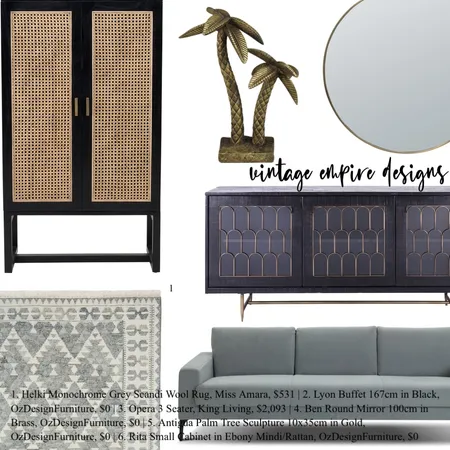 50s Interior Design Mood Board by Vintage Empire Designs on Style Sourcebook