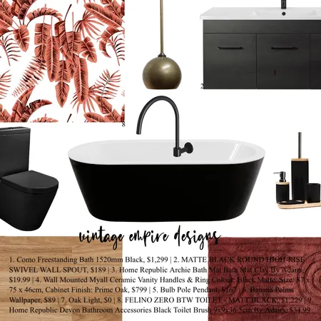 Bathroom Interior Design Mood Board by Vintage Empire Designs on Style Sourcebook