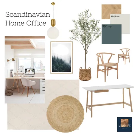 Scandi Home Office Interior Design Mood Board by Mighty Oak Inspired Design on Style Sourcebook