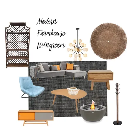 Modern Farmhouse Livingroom Interior Design Mood Board by Ghazala on Style Sourcebook