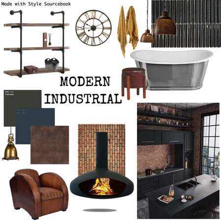 Modern Industrial Interior Design Mood Board by JessieCain on Style Sourcebook