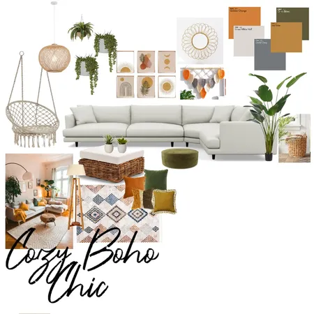 Boho Chic Living Room Interior Design Mood Board by SVEN on Style Sourcebook