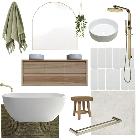 Gold & Timber Bathroom Interior Design Mood Board by pdeeth on Style Sourcebook