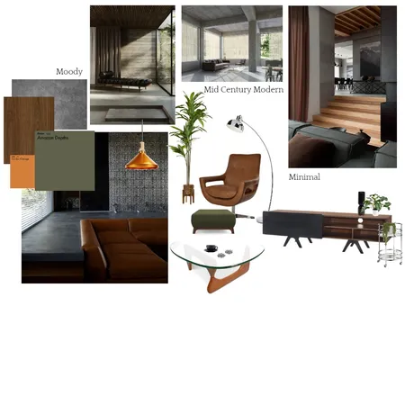 Mid Century Modern Dark Interior Design Mood Board by brittschrader on Style Sourcebook