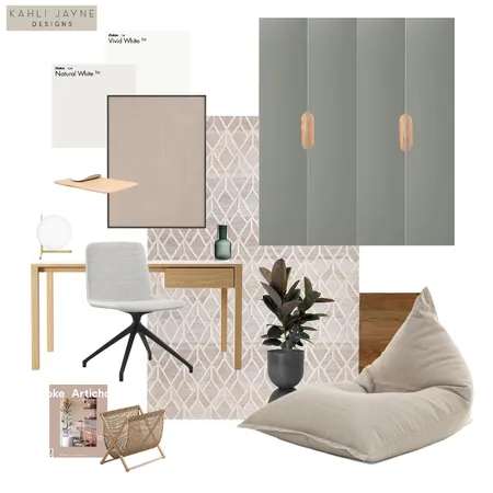 Japandi study Interior Design Mood Board by Kahli Jayne Designs on Style Sourcebook