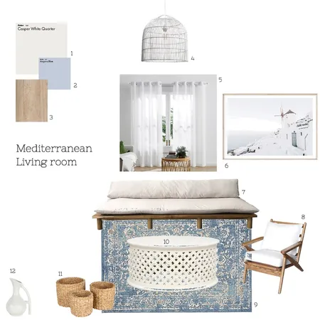 Mediterranean living room Interior Design Mood Board by FreyaMcCullough on Style Sourcebook