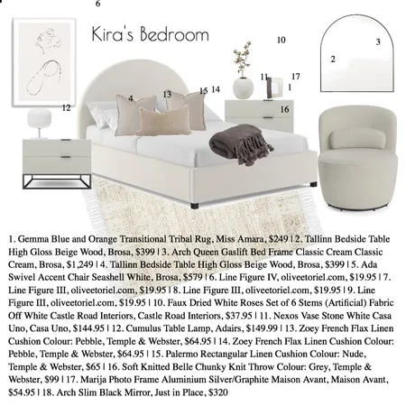 Kira's Bedroom Interior Design Mood Board by JasmineMW on Style Sourcebook